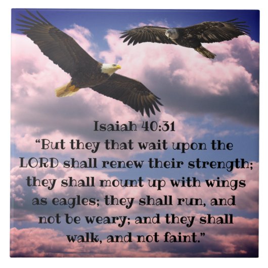 ISAIAH 40:31 CERAMIC TILE TEGELTJE (Voorkant)