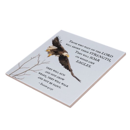 Isaiah 40:31 Diegenen die op de Heer wachten, Bijb Tegeltje (Zijkant)