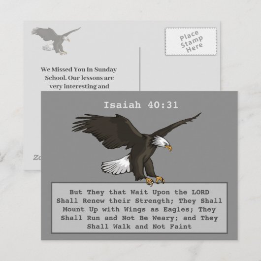 Isaiah 40 31 Eagle Briefkaart (Voorkant / Achterkant)