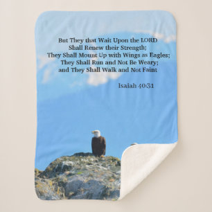 Isaiah 40:31 Eagle Scripture Sherpa Blanket Sherpa Deken