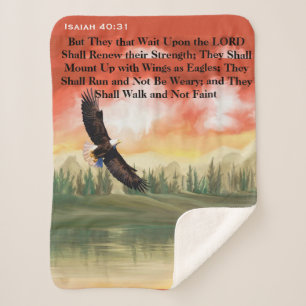 Isaiah 40:31 Eagle Scripture Sherpa Deken