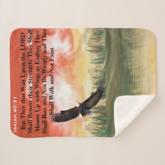 Isaiah 40:31 Eagle Scripture Sherpa Deken (Voorkant (horizontaal))