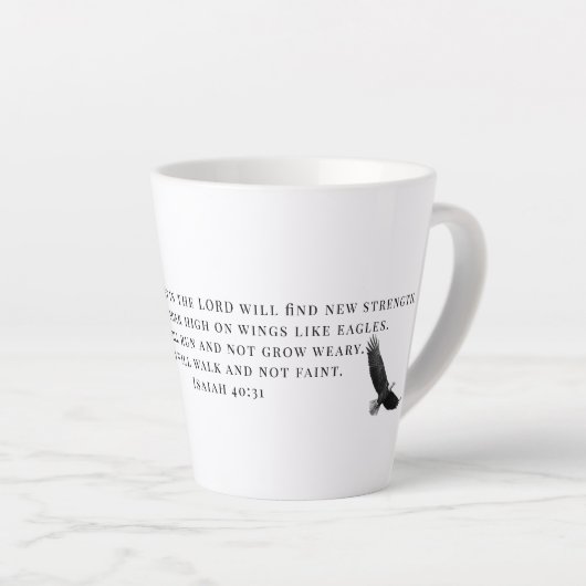Isaiah 40:31 Eagles Soaring Latte Mok (Rechterhoek)