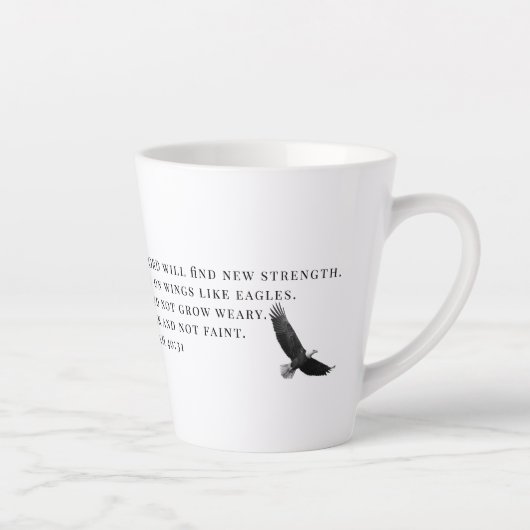 Isaiah 40:31 Eagles Soaring Latte Mok (Rechts)