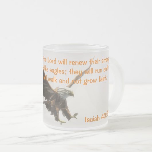 Isaiah 40 31 Frosted Eagle mok (Voorkant rechts)