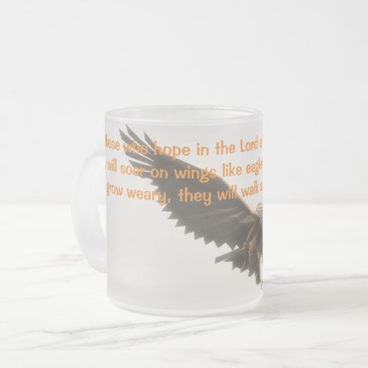 Isaiah 40 31 Frosted Eagle mok (Voorkant links)
