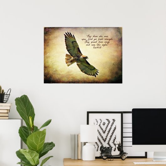 Isaiah 40:31 Inspirerend Poster (Thuiskantoor)