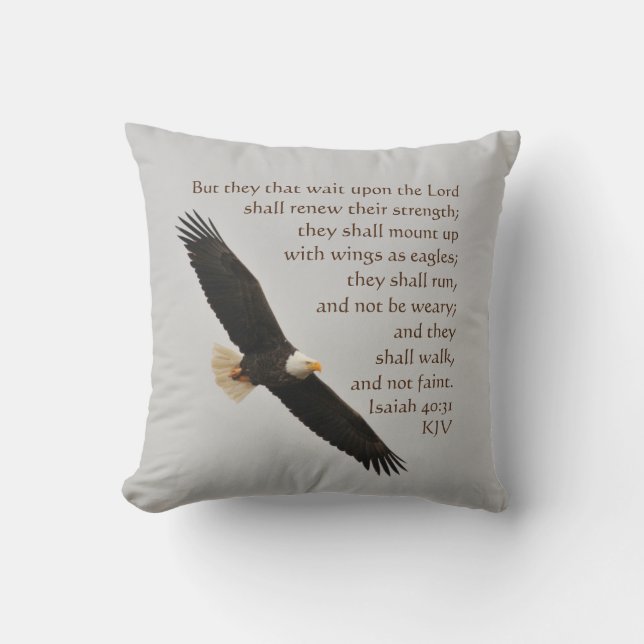 Isaiah 40:31 Maar ze wachten op de Heer Kussen (Voorkant)