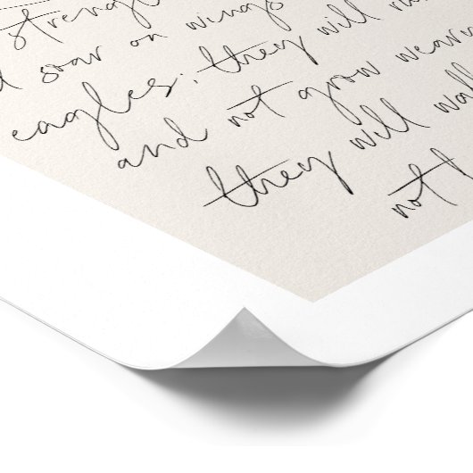 Isaiah 40:31 Minimale Boho Beige Arch Poster (Hoek)