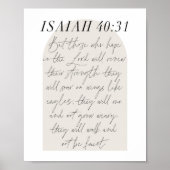 Isaiah 40:31 Minimale Boho Beige Arch Poster (Voorkant)