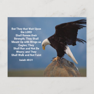 Isaiah 40:31 montage op Eagle Wings Briefkaart