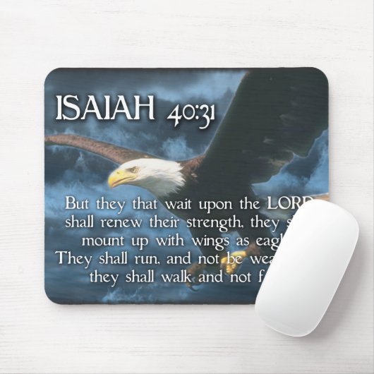 ISAIAH 40:31 Opstelling met vleugels als ELGF Muismat (Met muis)