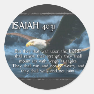 ISAIAH 40:31 Opstelling met vleugels als ELGF Ronde Sticker