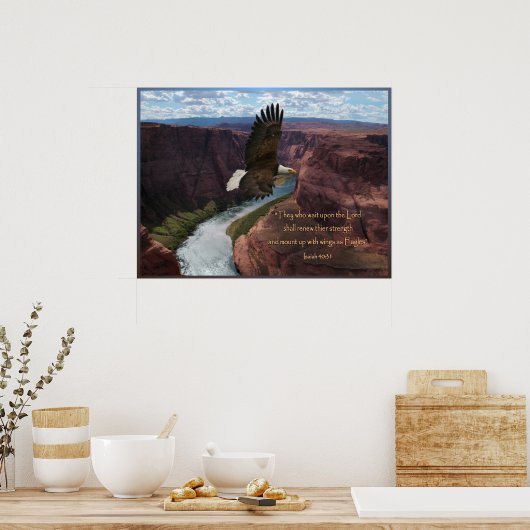 Isaiah 40:31 Poster van de Manuscript van Eagle Dr (Keuken)