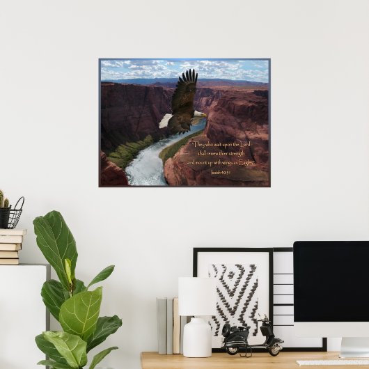 Isaiah 40:31 Poster van de Manuscript van Eagle Dr (Thuiskantoor)