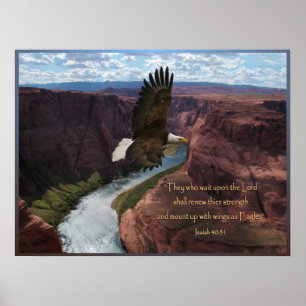 Isaiah 40:31 Poster van de Manuscript van Eagle Dr