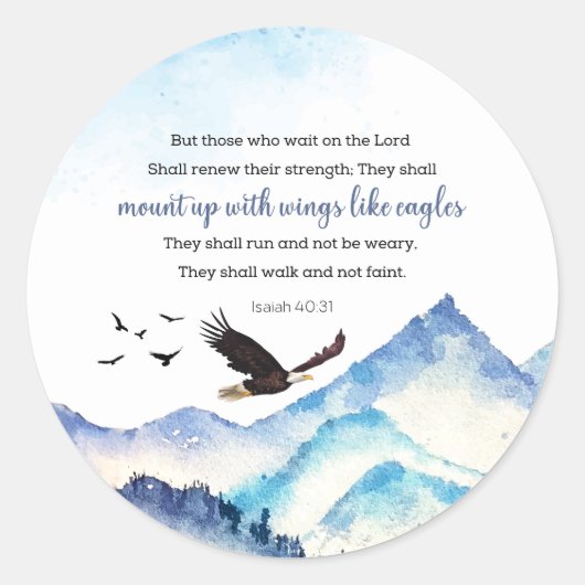 Isaiah 40:31 ronde sticker (Voorkant)