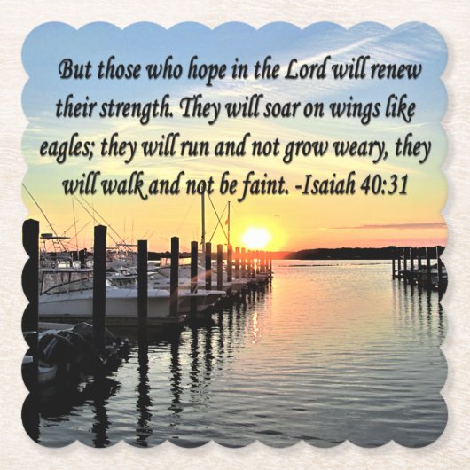 ISAIAH 40:31 SCRIPTURE VERSE KARTONNEN ONDERZETTERS (Voorkant)