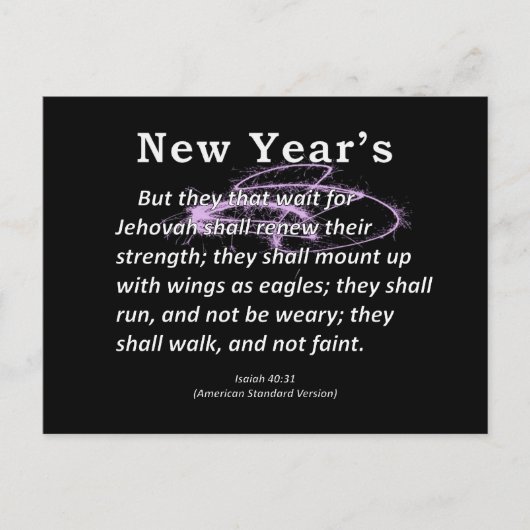 Isaiah 40-31 van het nieuwjaar feestdagenkaart (Voorkant)