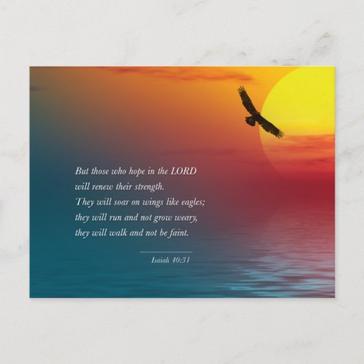Isaiah 40:31 Verse Bijbel Heer Eagle Briefkaart (Voorkant)