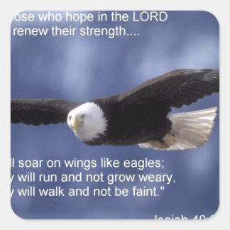 Isaiah 40:31 vierkante sticker