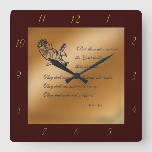 Isaiah 40:31 wandklok (Voorkant)