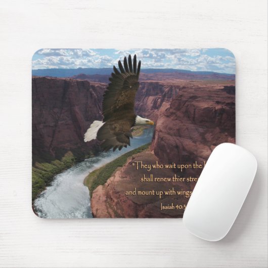 Isaiah 40:31 Wingt als adelaars Muismat (Met muis)