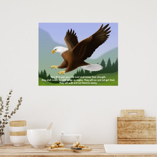 Isaiah 40:31 - Zachte Eagle Print (Keuken)