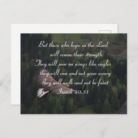 Isaiah 40:31 - ze zullen op vleugels zoren zoals a briefkaart (Voorkant / Achterkant)