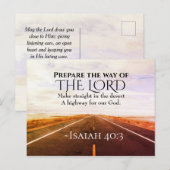 Isaiah 40:3 Bereid de weg van de Heer, Bijbel Briefkaart (Voorkant / Achterkant)