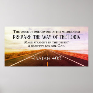 Isaiah 40:3 Bereid de weg van de Heer, Bijbel Poster