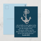 Isaiah 40:8 Bijbelgoden Word Anchor Blauwgroen Blu Briefkaart (Voorkant / Achterkant)