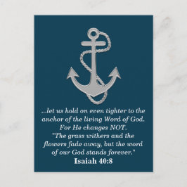 Isaiah 40:8 Bijbelgoden Word Anchor Blauwgroen Blu Briefkaart