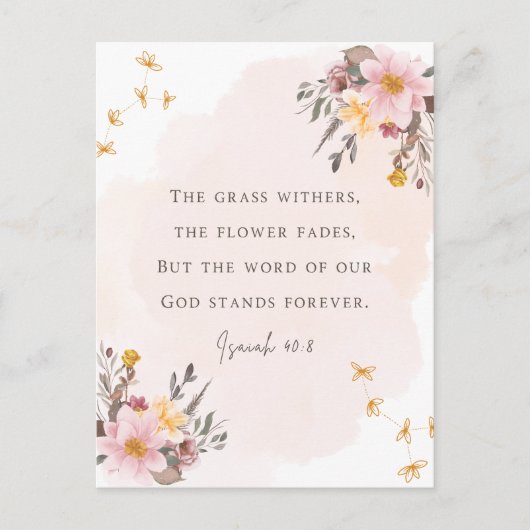 Isaiah 40:8 Bijbelversie Briefkaart (Voorkant)