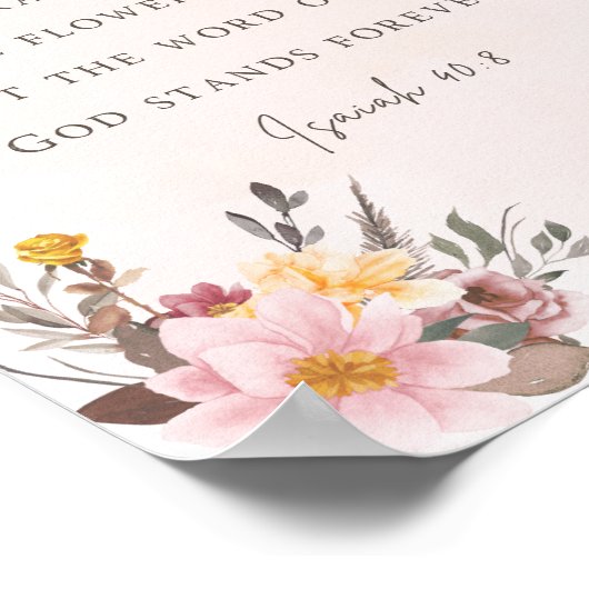 Isaiah 40:8 Bijbelversie Poster (Hoek)