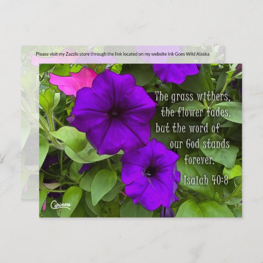 Isaiah 40:8 - Briefkaart (Voorkant / Achterkant)