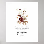 Isaiah 40:8 Floral Scripture Poster – The Word End (Voorkant)
