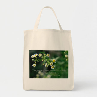 Isaiah 40:8 Het gras kan drager en vervagen Tote Bag