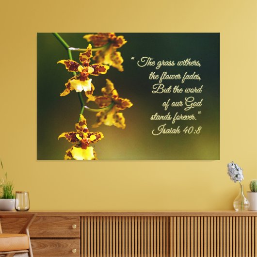 Isaiah 40:8 Inspirerend Canvas Afdruk (Insitu (Woonkamer))