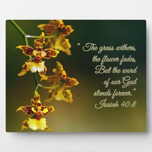 Isaiah 40:8 Inspirerend Fotoplaat (Voorkant)