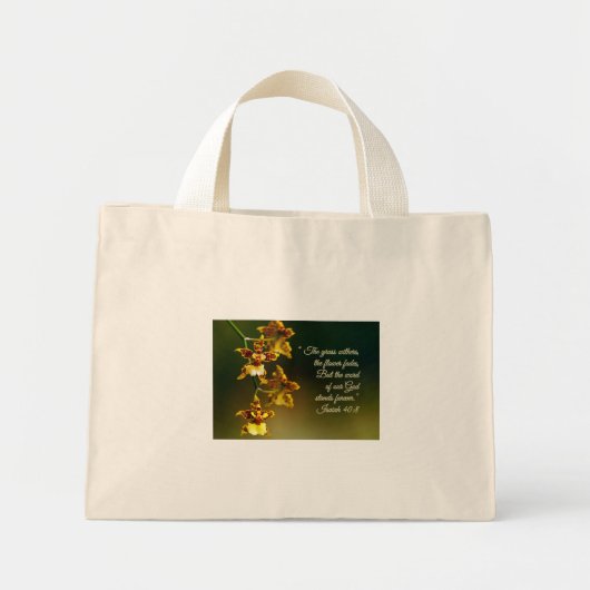 Isaiah 40:8 Inspirerend Mini Tote Bag (Voorkant)