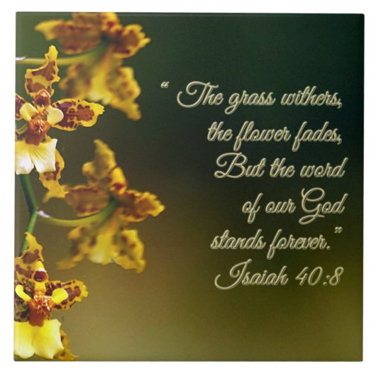 Isaiah 40:8 Inspirerend Tegeltje (Voorkant)