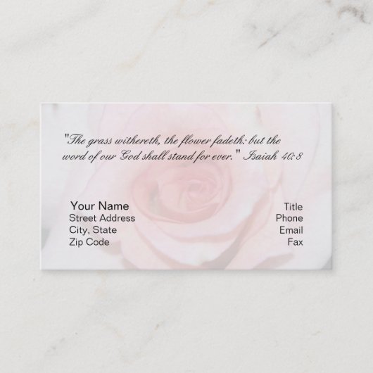 Isaiah 40:8 persoonlijke kaart visitekaartje (Voorkant)