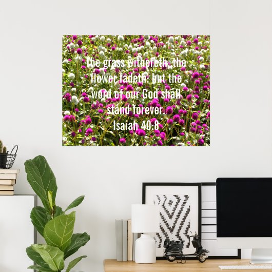 Isaiah 40:8 poster (Thuiskantoor)