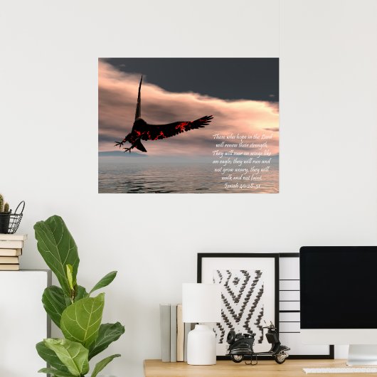 Isaiah 40 Bijbelverse Poster (Thuiskantoor)