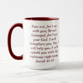 Isaiah 41:10 Aangepaste Schrift Tweekleurige koffi Mok (Links)
