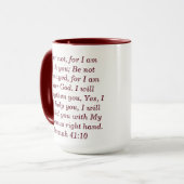 Isaiah 41:10 Aangepaste Schrift Tweekleurige koffi Mok (Voorkant links)