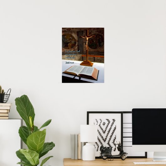 Isaiah 41:10 Bijbel en kruis Poster (Thuiskantoor)