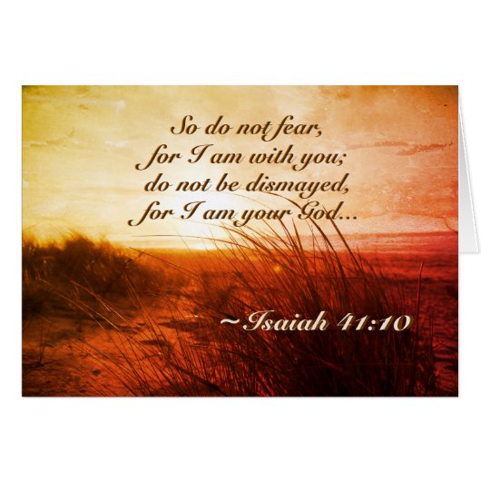 Isaiah 41:10 Bijbel Vrees niet dat ik bij je Kaart (Voorkant Horizontaal)