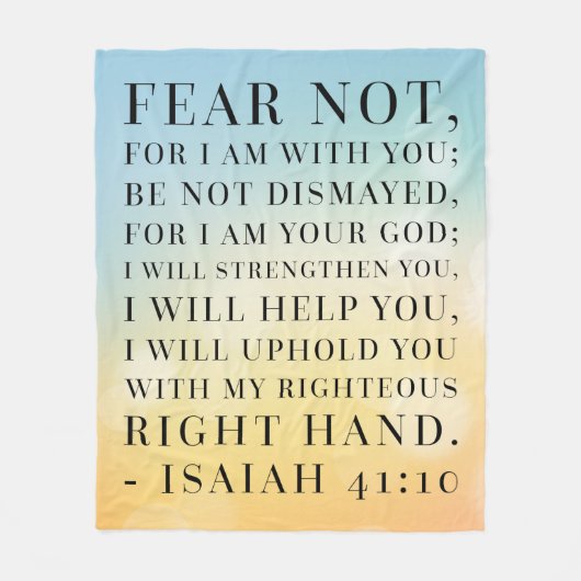 Isaiah 41:10 Bijbelcitaat Fleece Deken (Voorkant)